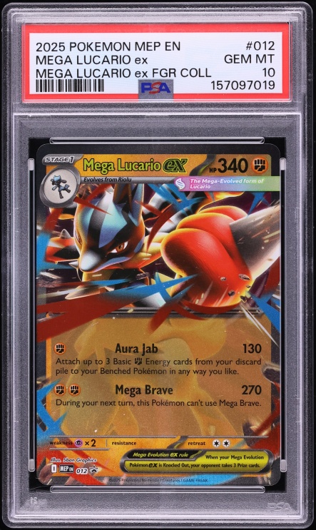 2025 Pokemon Mega Evolution Promo Holo Mega Lucario ex #12 PSA 10 GEM MINT