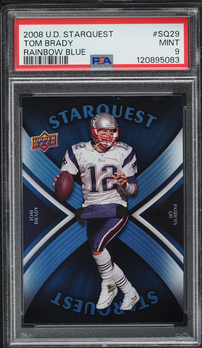 2008 Upper Deck Starquest Rainbow Blue Tom Brady #SQ29 PSA 9 MINT