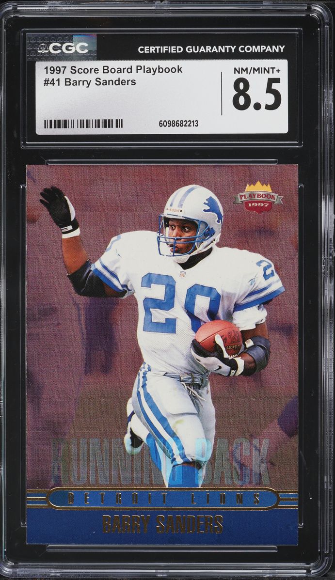 1997 Score Board Playbook Barry Sanders #41 CGC 8.5 NM-MT+