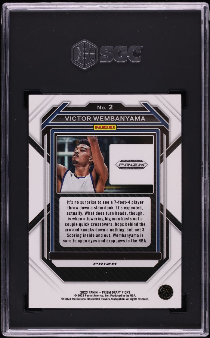 2023 Panini Prizm Draft Picks Green Victor Wembanyama ROOKIE #2 SGC 10 GEM MINT