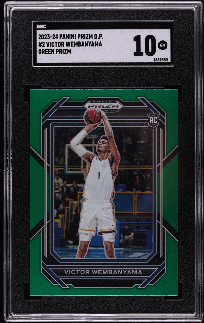 2023 Panini Prizm Draft Picks Green Victor Wembanyama ROOKIE #2 SGC 10 GEM MINT