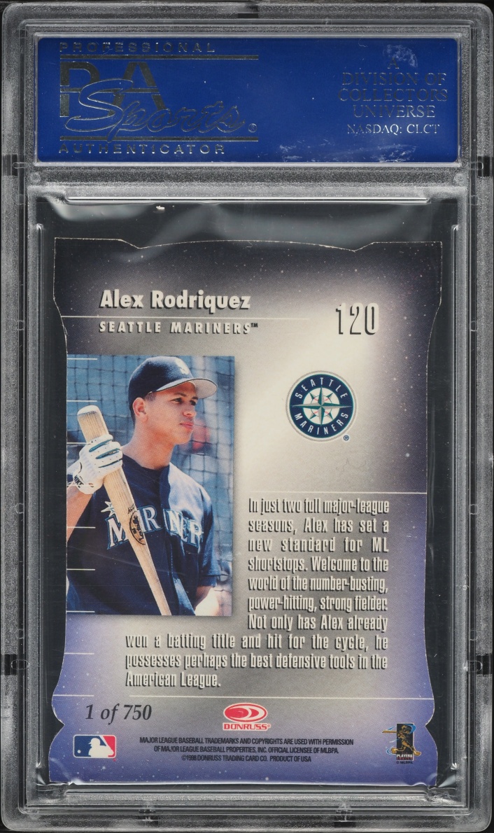1998 Donruss Elite Aspirations Die-Cut Alex Rodriguez 1/750 #120 PSA 9 MINT