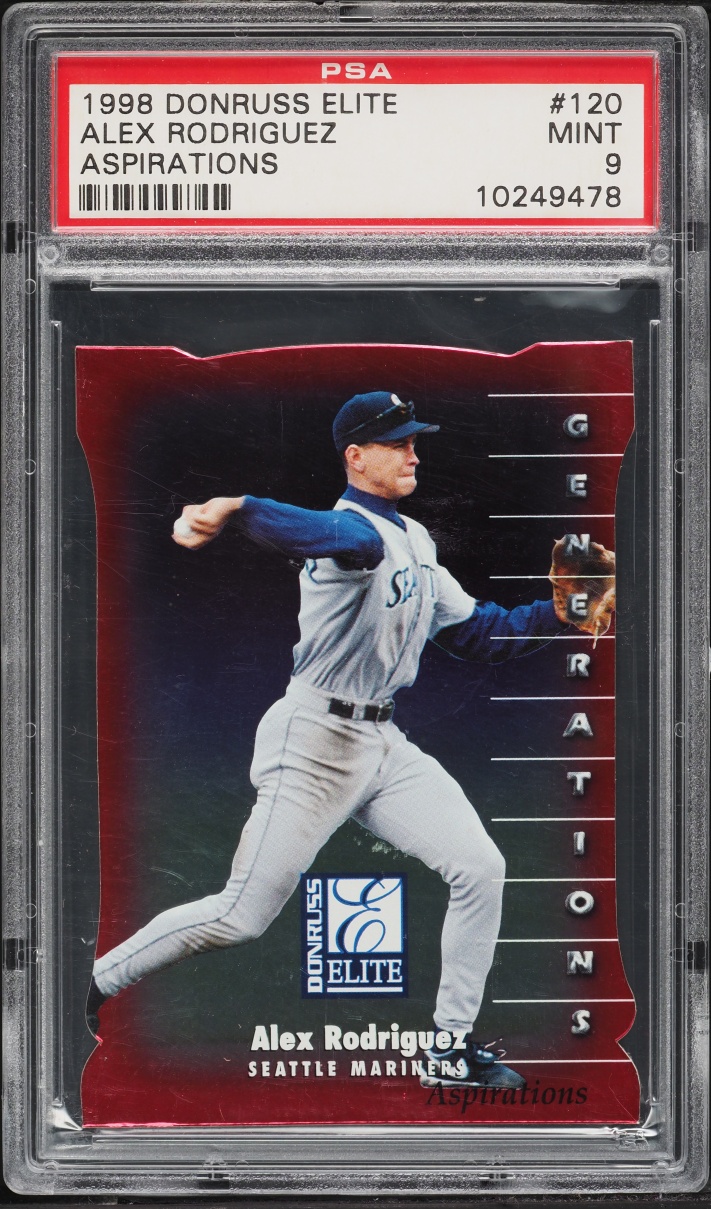 1998 Donruss Elite Aspirations Die-Cut Alex Rodriguez 1/750 #120 PSA 9 MINT