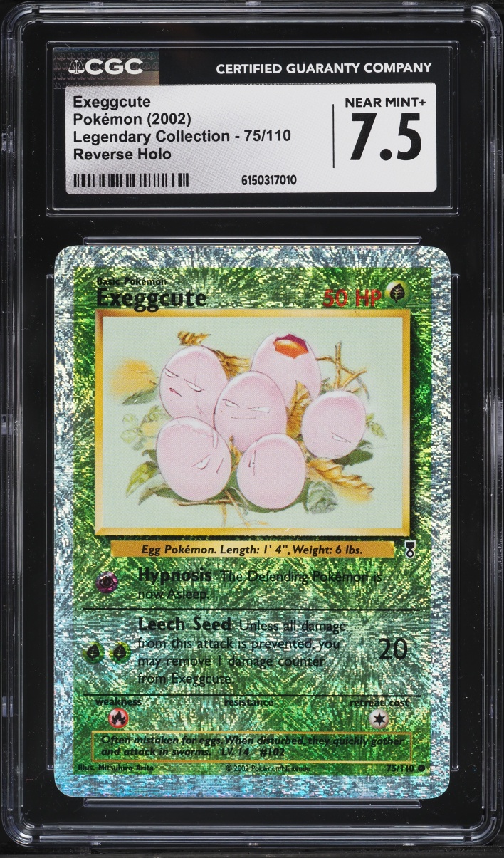 2002 Pokemon Legendary Collection Reverse Holo Exeggcute #75 CGC 7.5 NRMT+