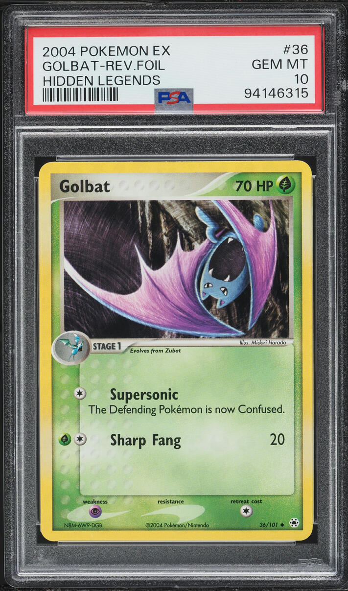 2004 Pokemon EX Hidden Legends Reverse Holo Golbat #36 PSA 10 GEM MINT