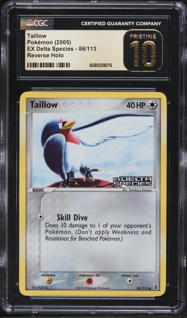 2005 Pokemon EX Delta Species Reverse Holo Taillow #86 CGC 10 PRISTINE