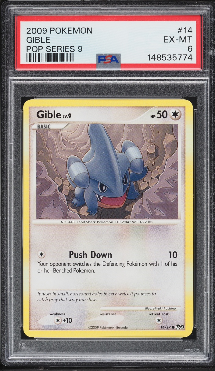 2009 Pokemon POP Series 9 Gible #14 PSA 6 EXMT