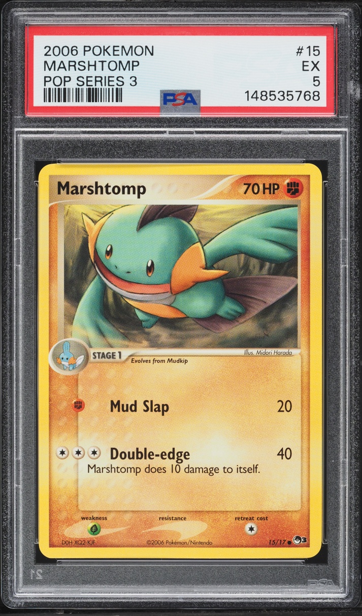 2006 Pokemon POP Series 3 Marshtomp #15 PSA 5 EX