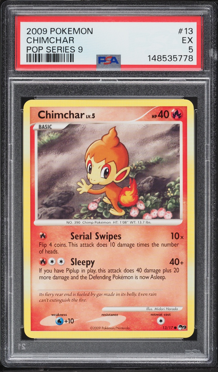 2009 Pokemon POP Series 9 Chimchar #13 PSA 5 EX