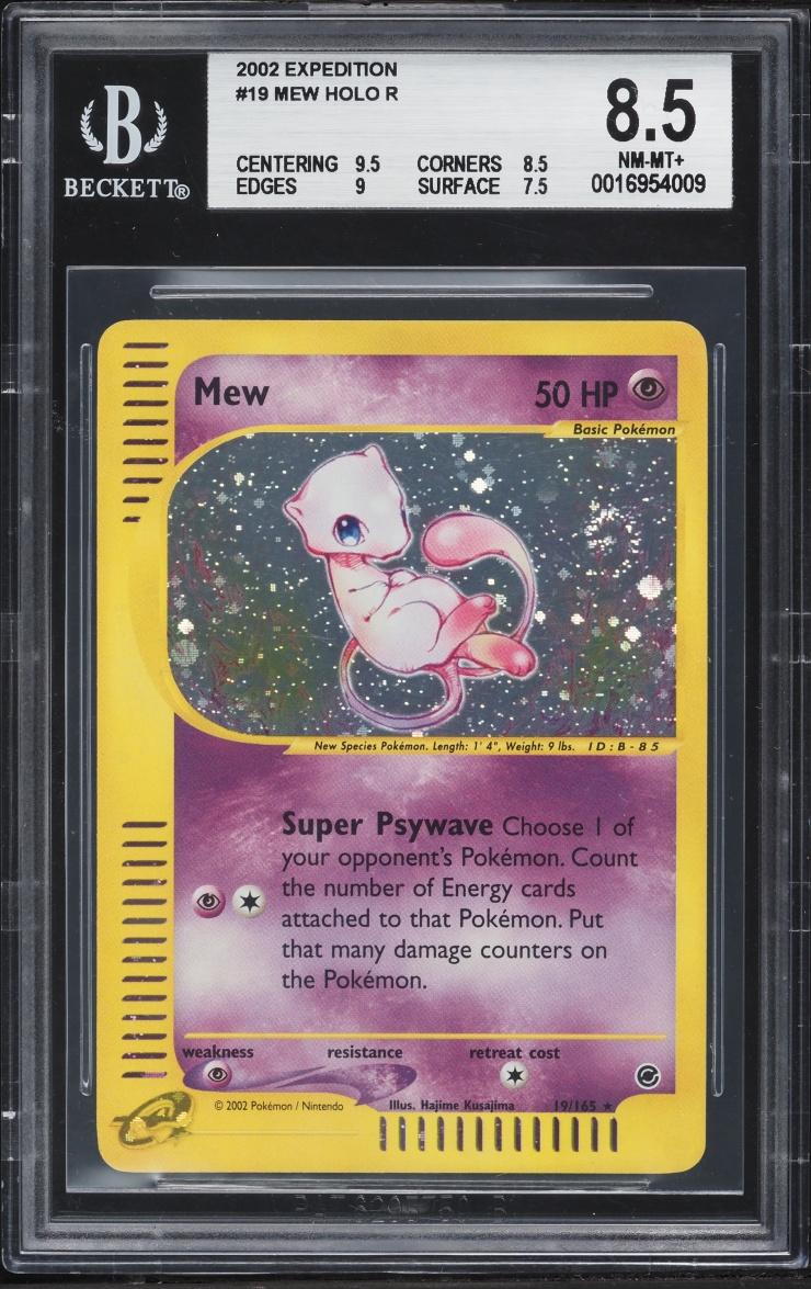 2002 Pokemon Expedition Holo Mew #19 BGS 8.5 NM-MT+