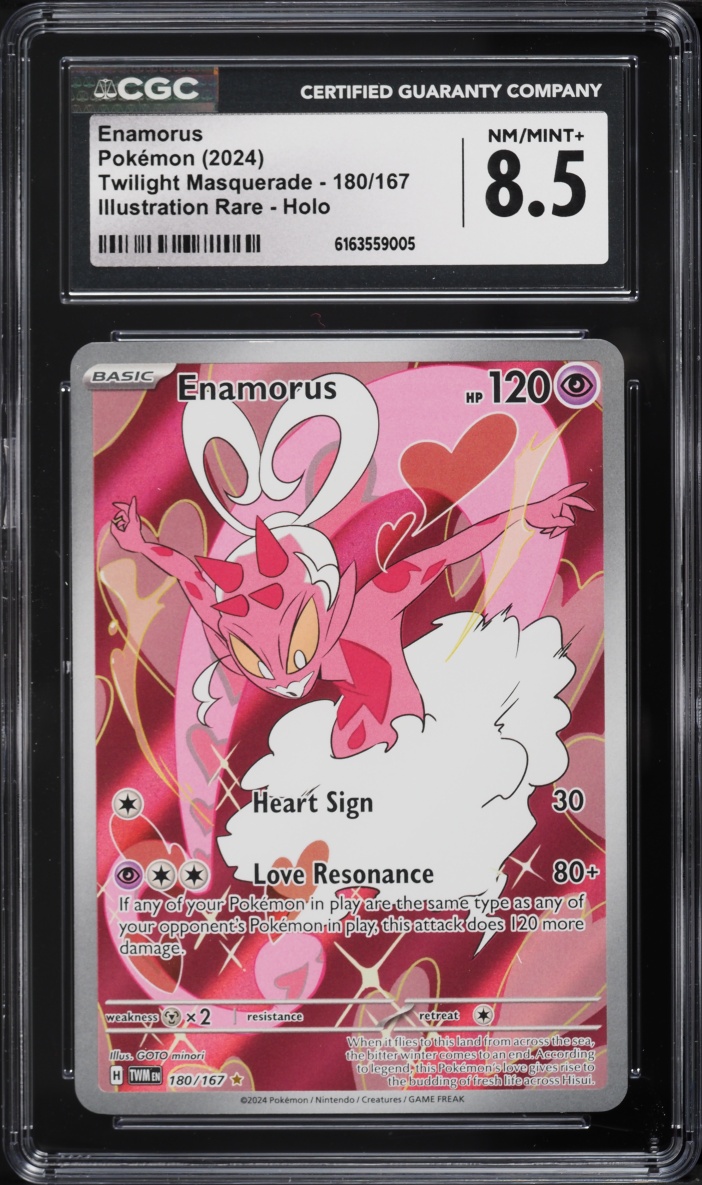 2024 Pokemon Scarlet & Violet Twilight Masquerade IR Enamorus #180 CGC 8.5 NM-MT+
