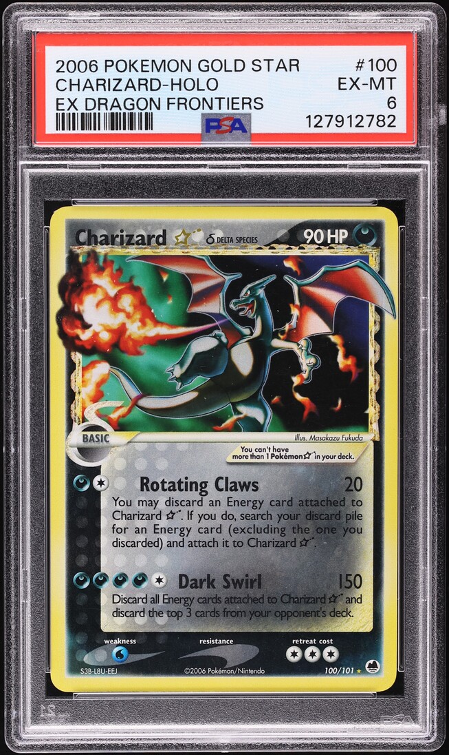 2003 Pokemon EX Dragon Frontiers Holo Charizard Gold Star #100 PSA 6 EXMT