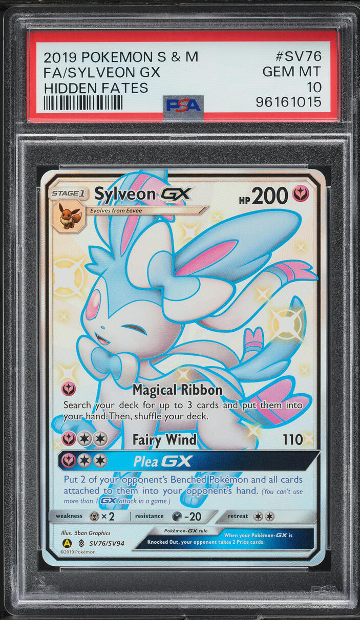 2019 Pokemon Sun & Moon Hidden Fates Shiny Sylveon GX #SV76 PSA 10 GEM MINT