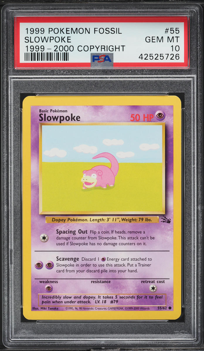 1999-2000 Pokemon Fossil Slowpoke #55 PSA 10 GEM MINT