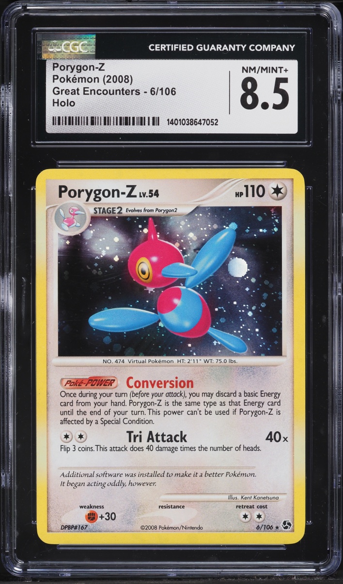 2008 Pokemon Diamond & Pearl Great Encounters Holo Porygon-Z #6 CGC 8.5 NM-MT+