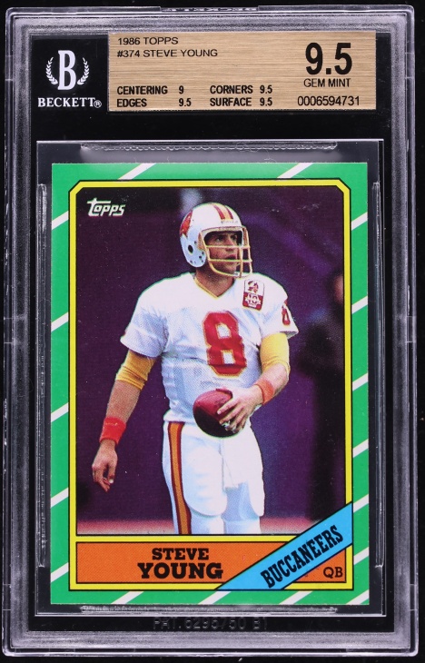 1986 Topps Football Steve Young ROOKIE #374 BGS 9.5 GEM MINT