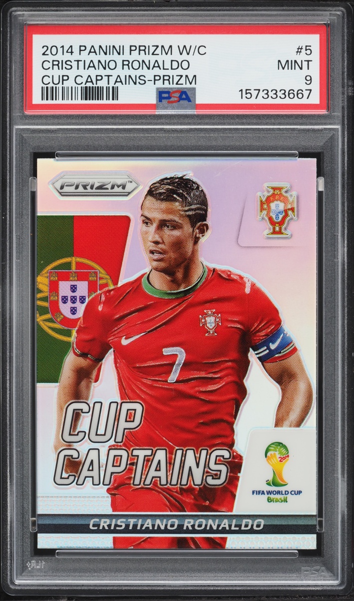 2014 Panini Prizm World Cup Captains Silver Cristiano Ronaldo #5 PSA 9 MINT