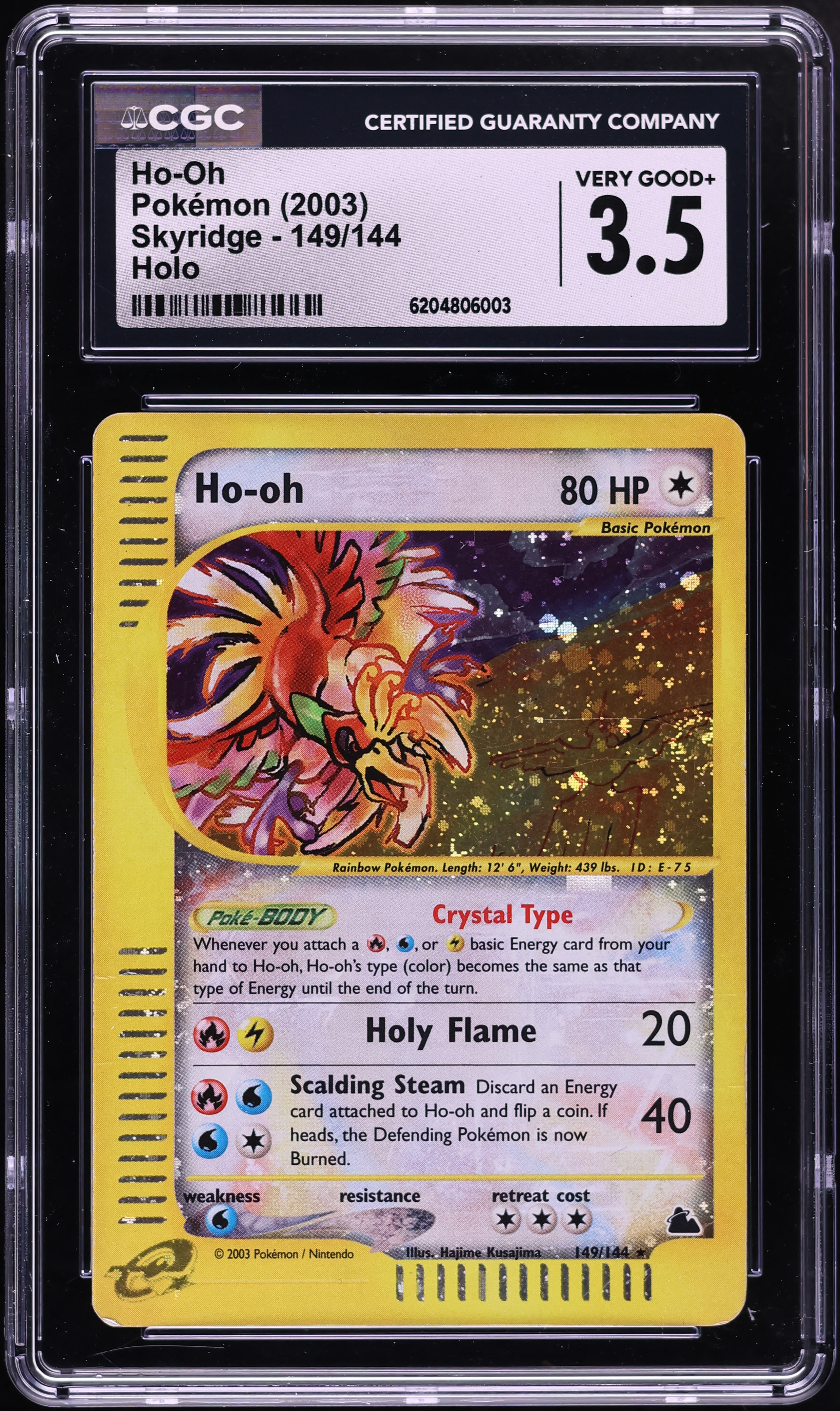 2003 Pokemon Skyridge Holo Crystal Ho-Oh #149 CGC 3.5 VG+