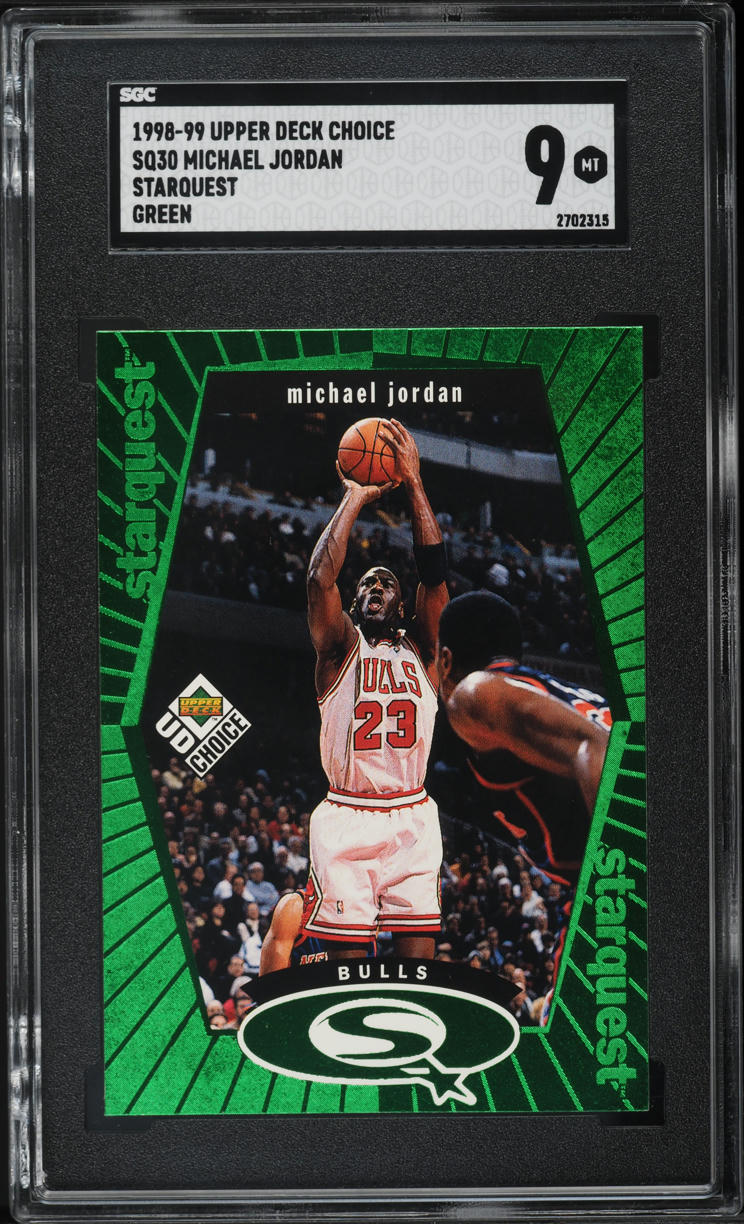 1998 Upper Deck Choice Starquest Green Michael Jordan #SQ30 SGC 9 MINT