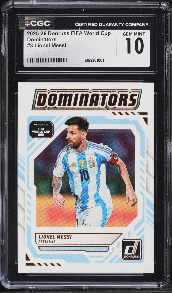 2025 Donruss FIFA World Cup Dominators Lionel Messi #3 CGC 10 GEM MINT