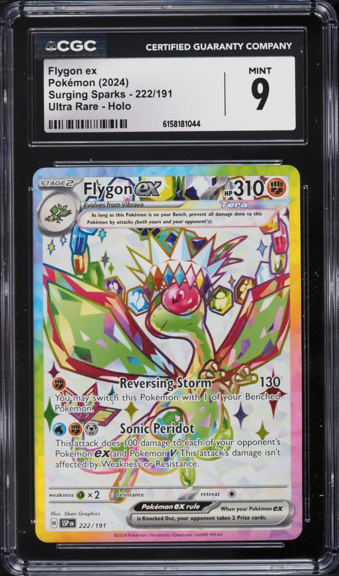 2024 Pokemon Scarlet & Violet Surging Sparks Full Art Flygon Ex #222 CGC 9 MINT
