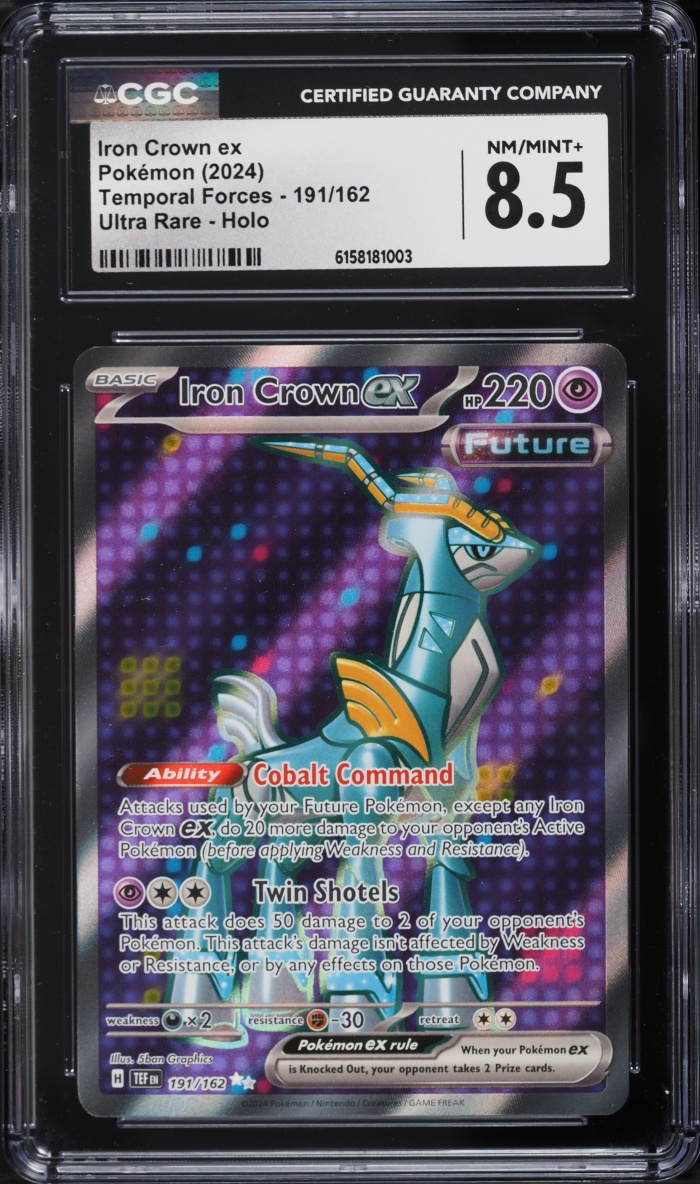 2024 Pokemon Scarlet & Violet Temporal Forces Full Art Iron Crown Ex #191 CGC 8.5 NM-MT+