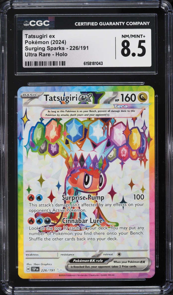 2024 Pokemon Scarlet & Violet Surging Sparks Full Art Tatsugiri Ex #226 CGC 8.5 NM-MT+