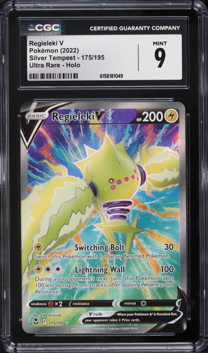 2022 Pokemon Sword & Shield Silver Tempest Full Art Regieleki V #175 CGC 9 MINT