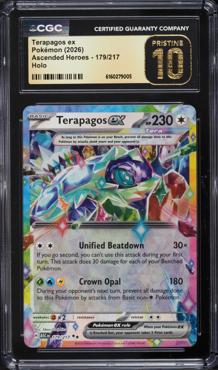 2026 Pokemon Mega Evolution Ascended Heroes Holo Terapagos EX #179 CGC 10 PRISTINE