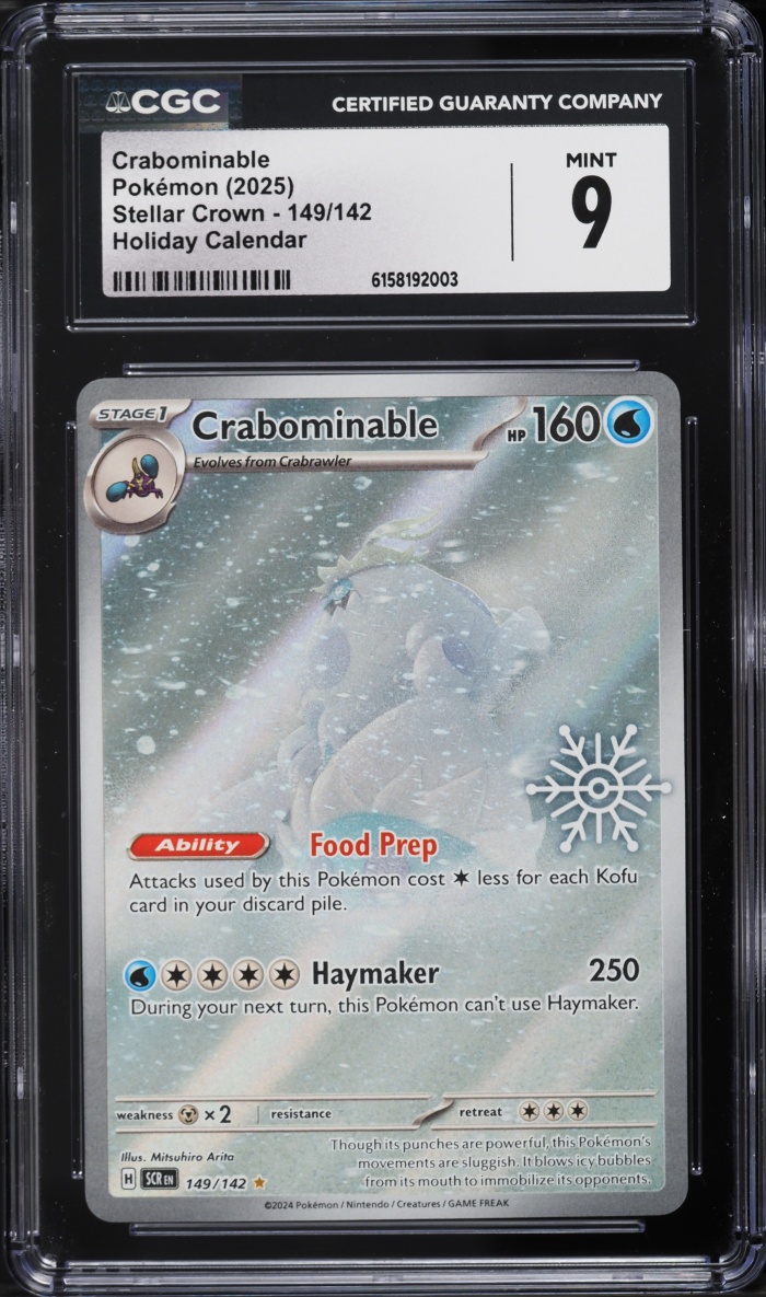 2025 Pokemon SV Stellar Crown Holiday Calendar IR Crabominable #149 CGC 9 MINT