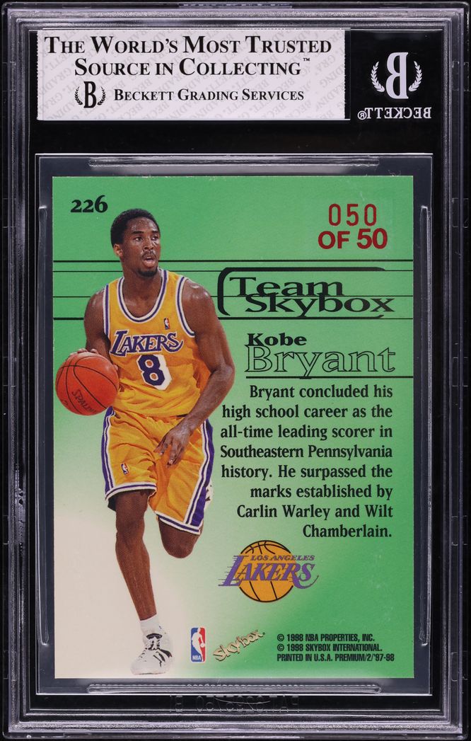 1997 Skybox Premium Star Rubies Kobe Bryant 50/50 #226 BGS 5.5 EX+