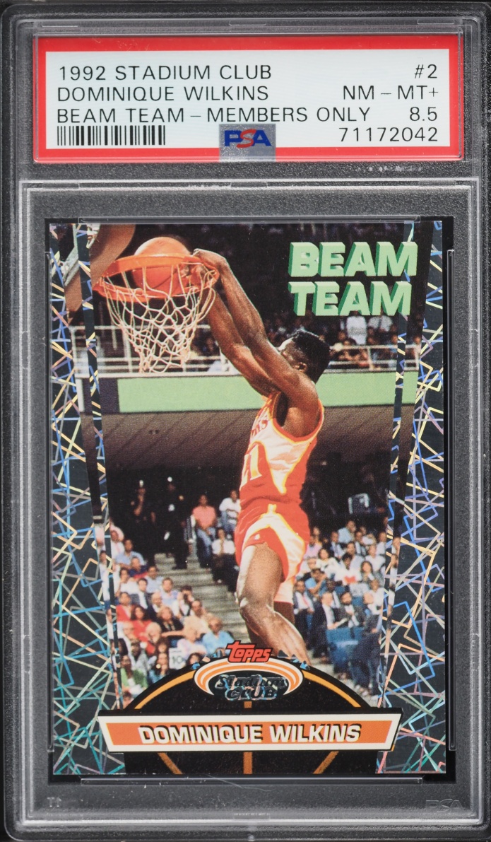 1992 Stadium Club Beam Team Members Only Dominique Wilkins #2 PSA 8.5 NM-MT+