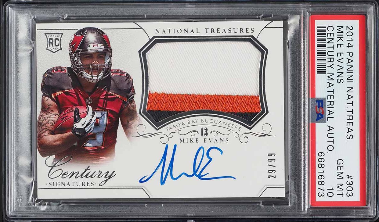 2014 National Treasures Century Mike Evans ROOKIE PATCH AUTO /99 #303 PSA 10 GEM MINT