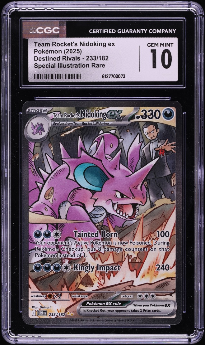 2025 Pokemon Scarlet & Violet Destined Rivals SIR Team Rocket's Nidoking EX #233 CGC 10 GEM