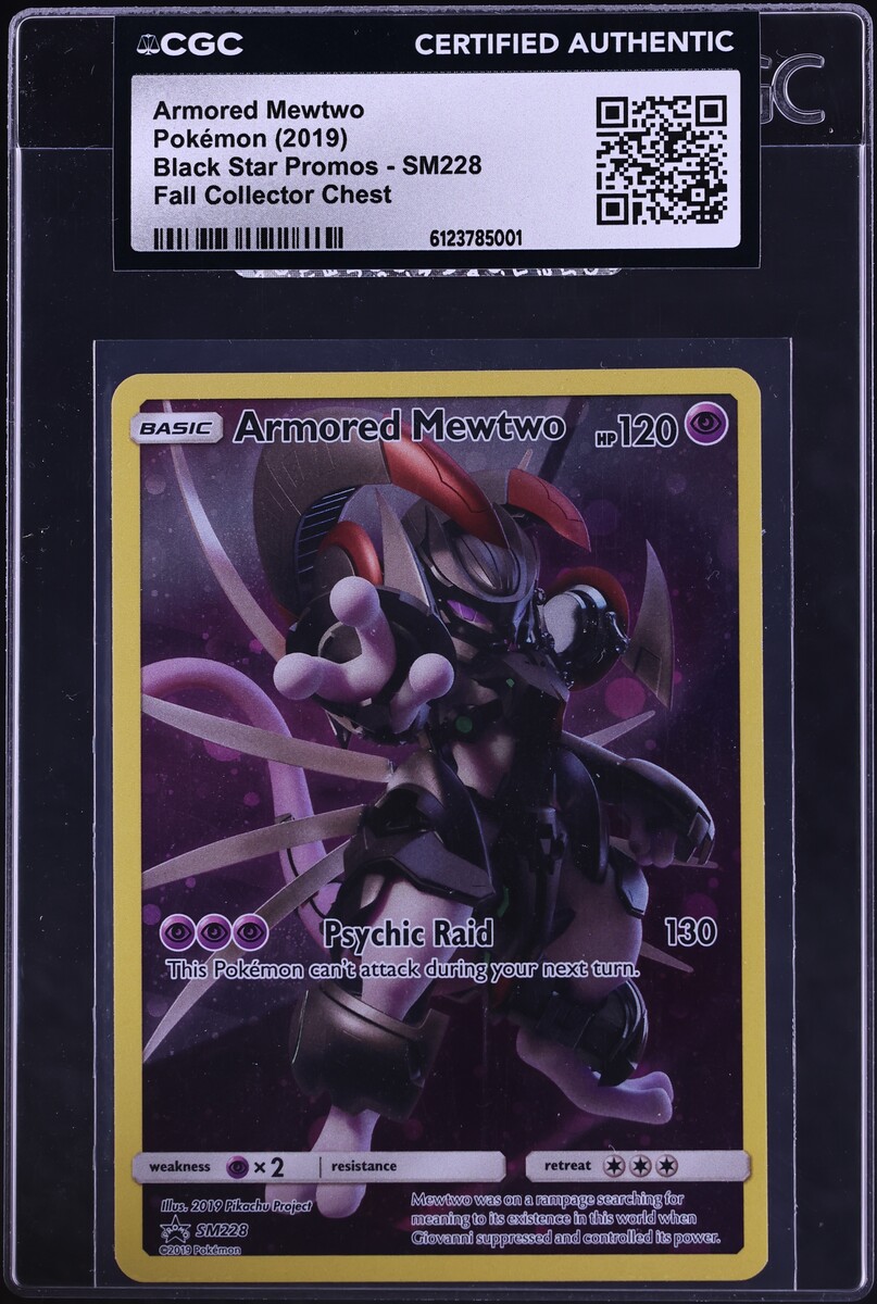 2019 Pokemon Sun & Moon Black Star Promo Fall '19 Armored Mewtwo #SM228 CGC AUTH
