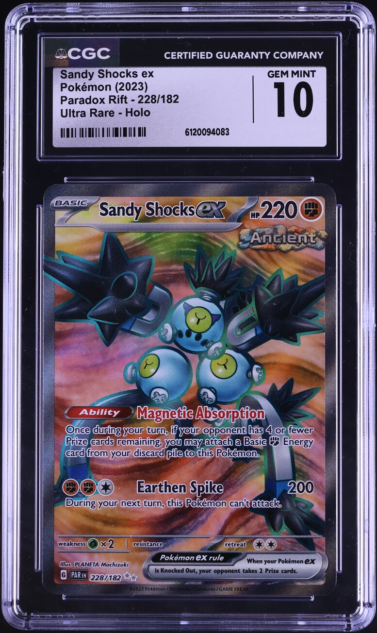 2023 Pokemon Scarlet & Violet Paradox Rift Full Art Sandy Shocks ex #228 CGC 10 GEM MINT