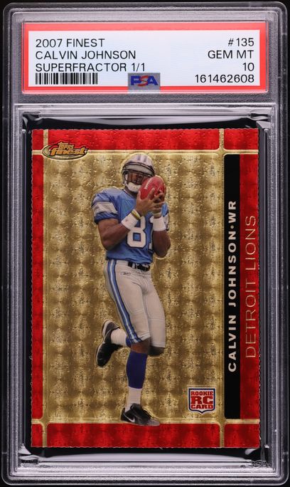 2007 Finest Superfractor Calvin Johnson ROOKIE 1/1 #135 PSA 10 GEM MINT