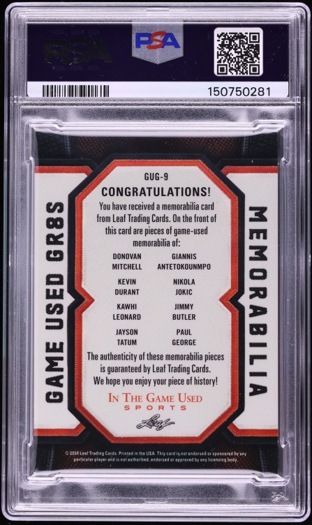 2024 Leaf In The Game Used Gr8s Rainbow Holo Multiplayer PATCH /35 #GUG-9 PSA 7 NRMT