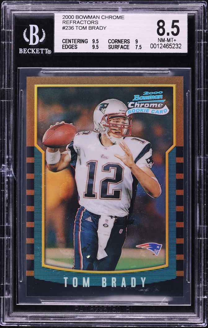 2000 Bowman Chrome Refractor Tom Brady ROOKIE #236 BGS 8.5 NM-MT+