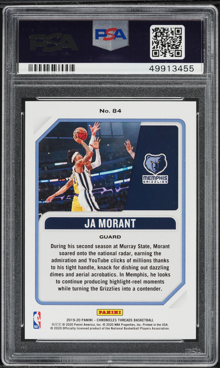 その他 ja morant new beginnings /49 gem mint 10 2019 Panini Hoops Ja Morant Rookie Card PSA 10 Gem Mint - Etsy