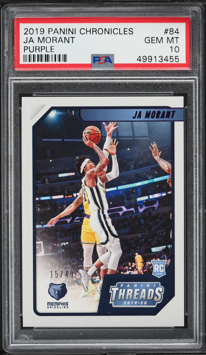 その他 ja morant new beginnings /49 gem mint 10 2019 Panini Chronicles Threads Purple Ja Morant ROOKIE /49