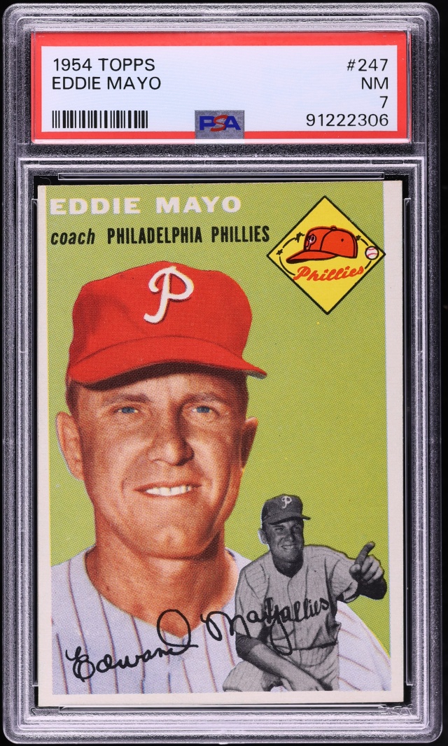 1954 Topps Eddie Mayo #247 PSA 7 NRMT
