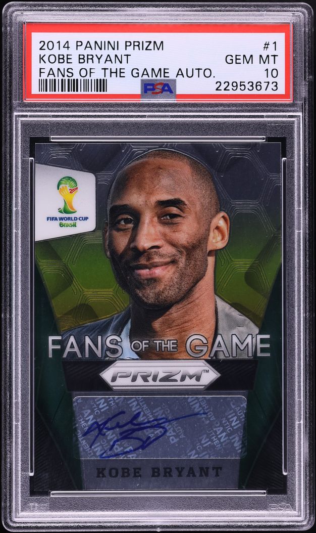 2014 Panini Prizm World Cup Fans Of The Game Kobe Bryant AUTO #1 PSA 10 ...