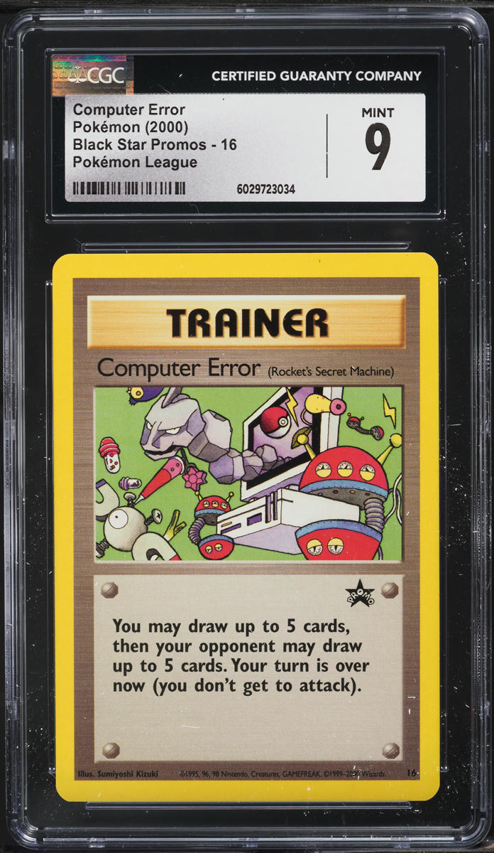 2000 Pokemon League Black Star Promo Computer Error #16 CGC 9 MINT