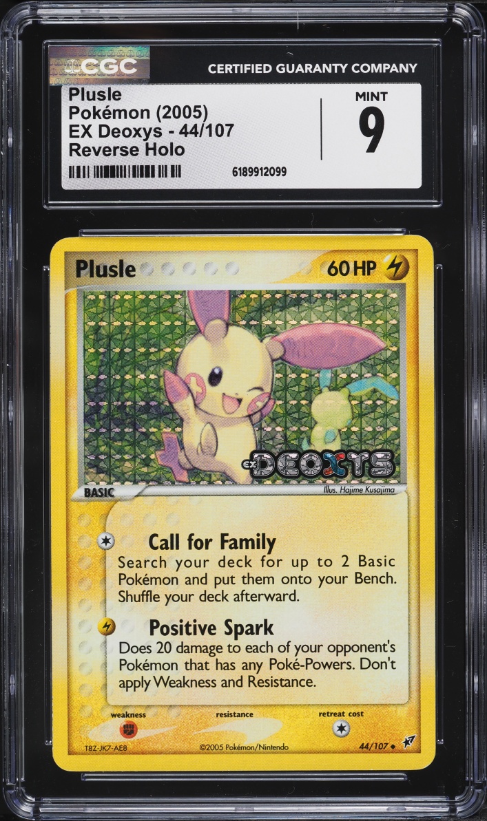2005 Pokemon EX Deoxys Reverse Holo Plusle #44 CGC 9 MINT