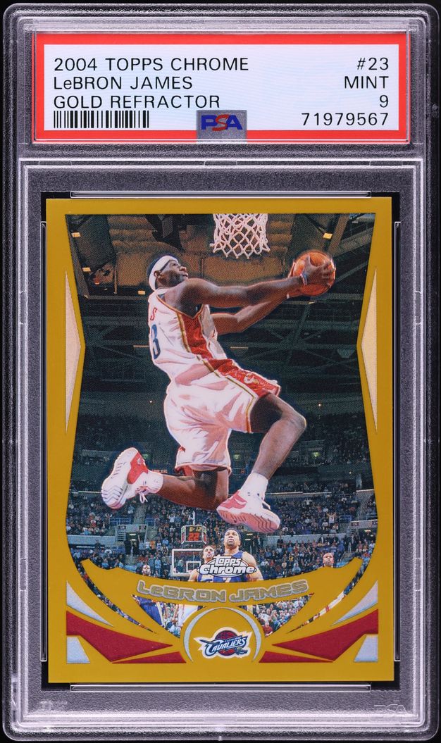 2004 Topps Chrome Gold Refractor LeBron James /99 #23 PSA 9 MINT