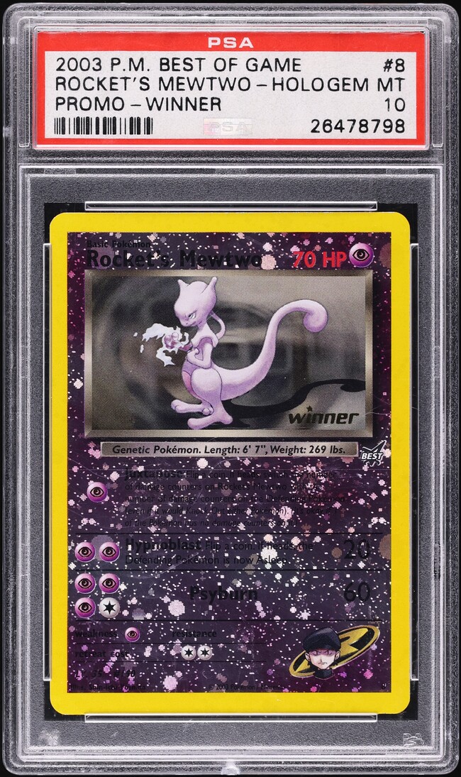 2003 Pokemon Best Of Game Promo Winner Reverse Holo Rocket's Mewtwo #8 PSA 10 GEM MINT