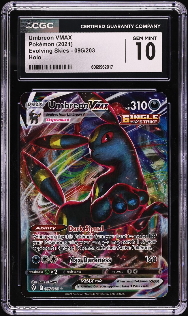 2021 Pokemon Sword & Shield Evolving Skies Full Art Umbreon VMAX #95 CGC 10 GEM