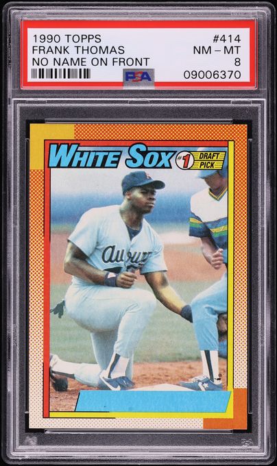 1990 Topps No Name On Front Frank Thomas ROOKIE #414 PSA 8 NM-MT