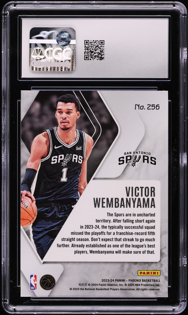2023 Panini Phoenix Blue Ice Victor Wembanyama ROOKIE #256 CGC 10 GEM MINT